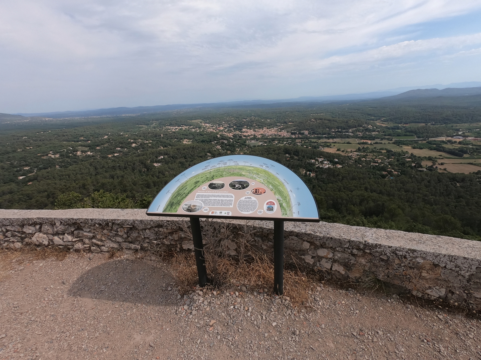 Table d'orientation décrivant le panorama côté nord-ouest